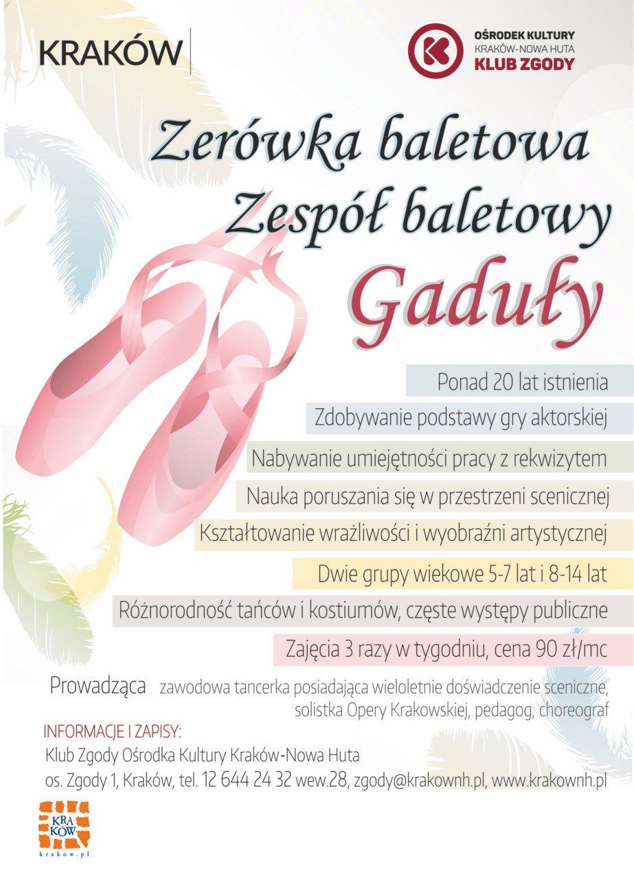 Nabór do Zerówki Baletowej i Zespołu Baletowego Gaduły