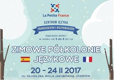 plakat półkolonie zima 2017 językowe