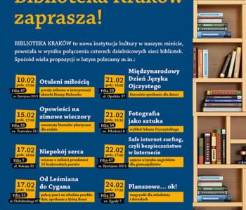 W lutym Biblioteka Kraków oferuje wiele wydarzeń