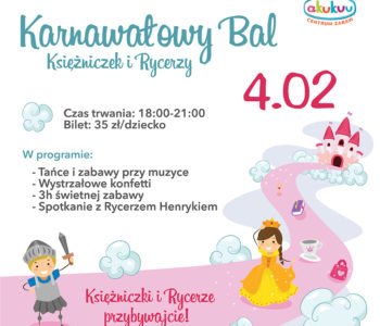 Karnawałowy bal przebierańców w Centrum Zabaw Akukuu