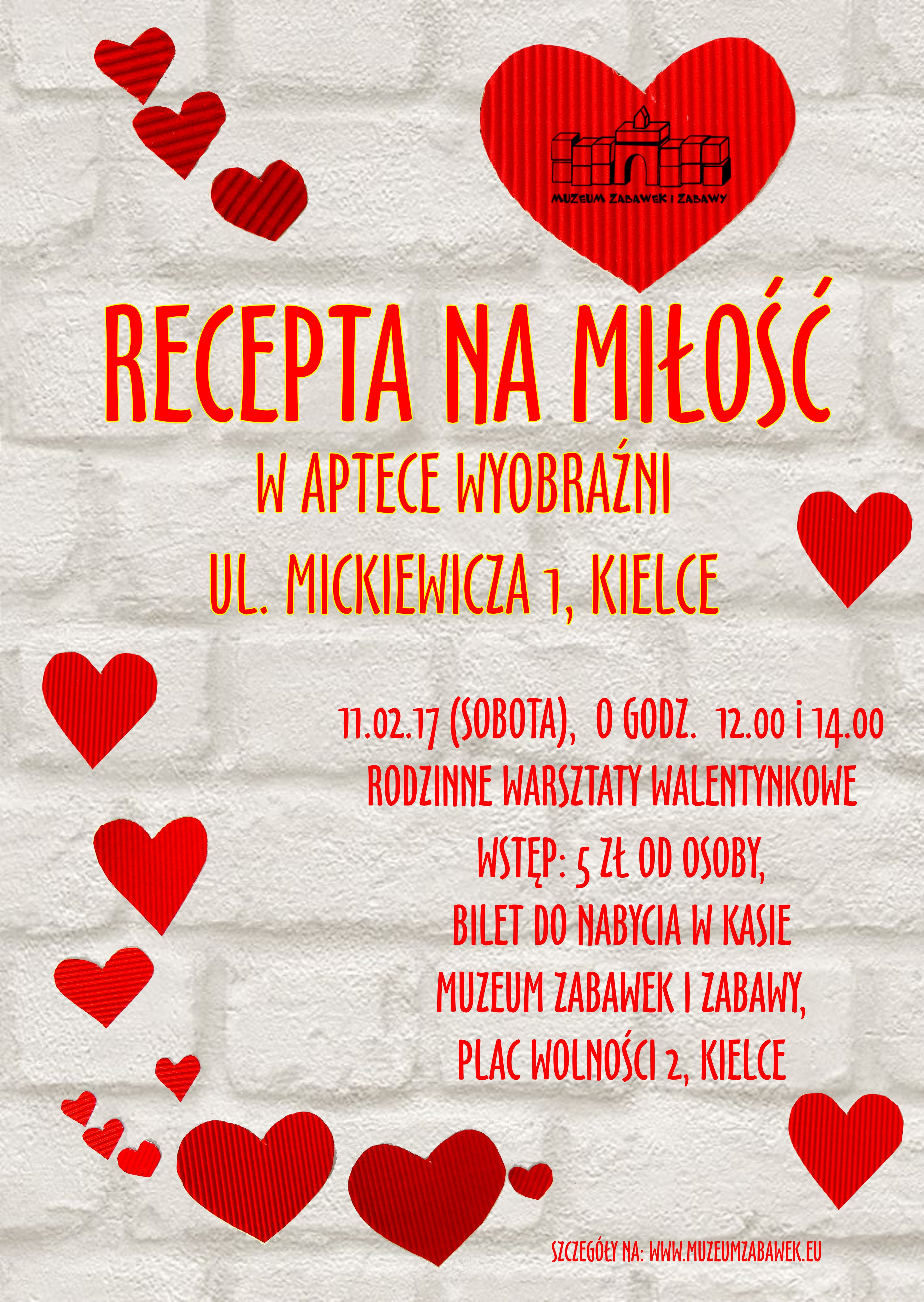 plakat walentynki Muzeum zabawy Kielce