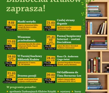 Moc wydarzeń w Bibliotece Kraków w marcu