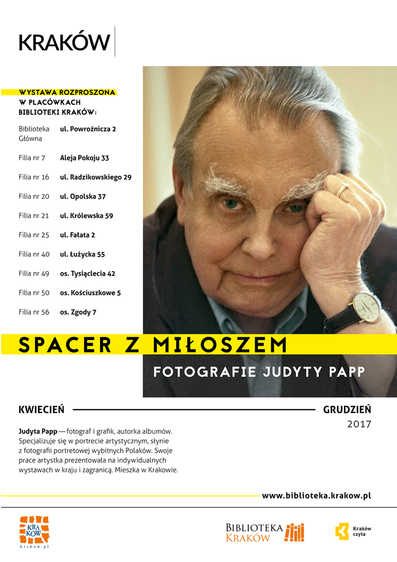 Spacer z Miłoszem. Fotografie Judyty Papp - wystawa w Bibliotece Kraków