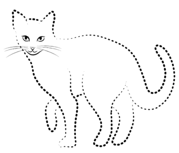 Połącz kropki: Kotek – zabawa w łączenie kropek