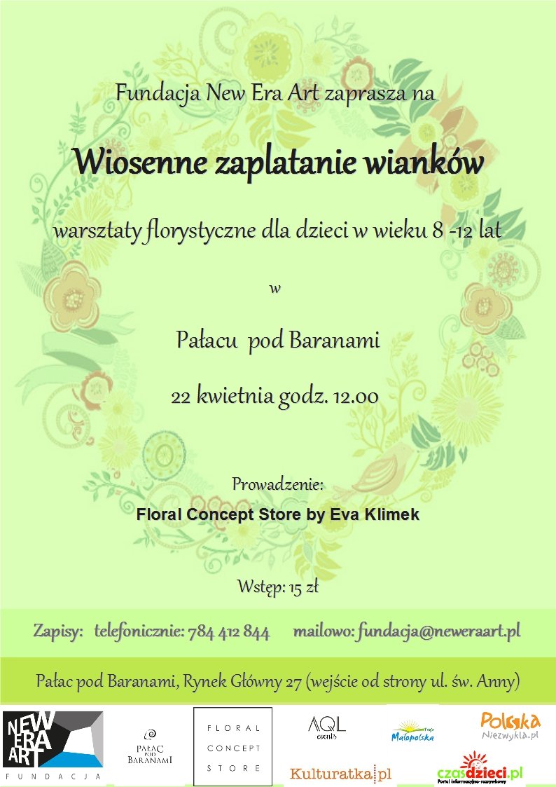 Wiosenne zaplatanie wianków - warsztaty florystyczne w Pałacu pod Baranami