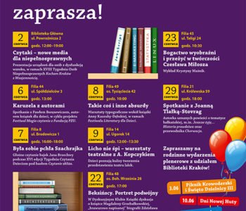 Atrakcje w Bibliotece Kraków w czerwcu 2017