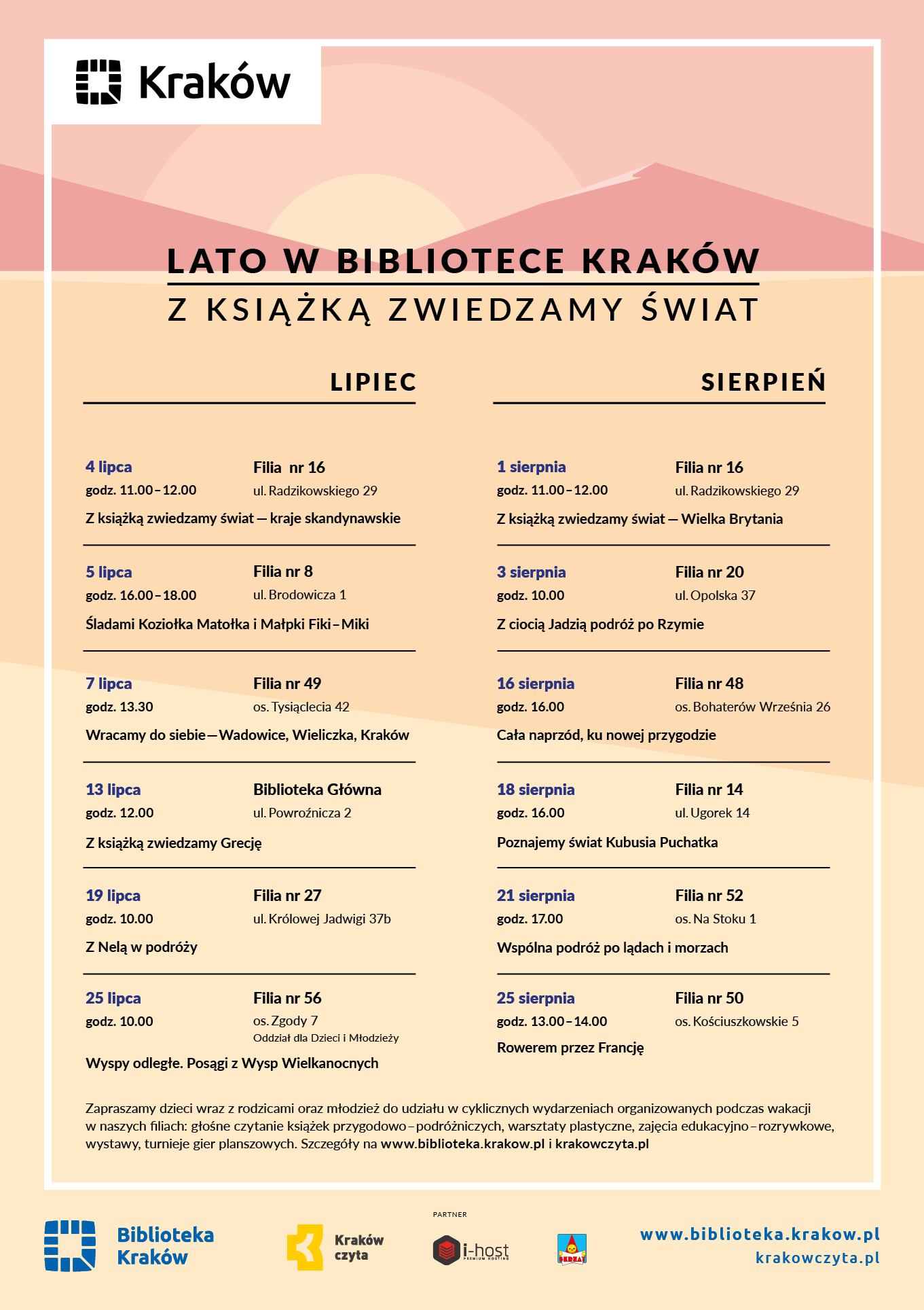 W lipcu i sierpniu w Bibliotece Kraków z książką zwiedzamy świat!