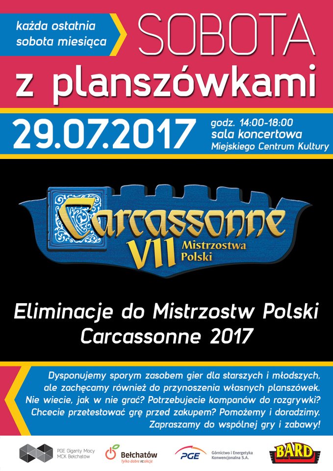 Bełchatowskie Eliminacje do Mistrzostw Polski w grę Carcassonne!