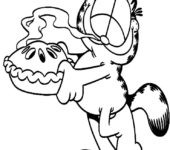 Garfield marzyciel kolorowanka, bajkowa malowanka dla dzieci do druku
