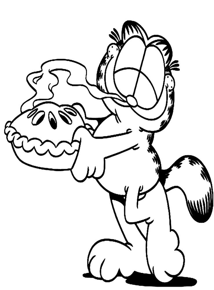 Garfield marzyciel kolorowanka, bajkowa malowanka dla dzieci do druku