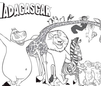 Madagaskar bajkowa malowanka do druku dla dzieci