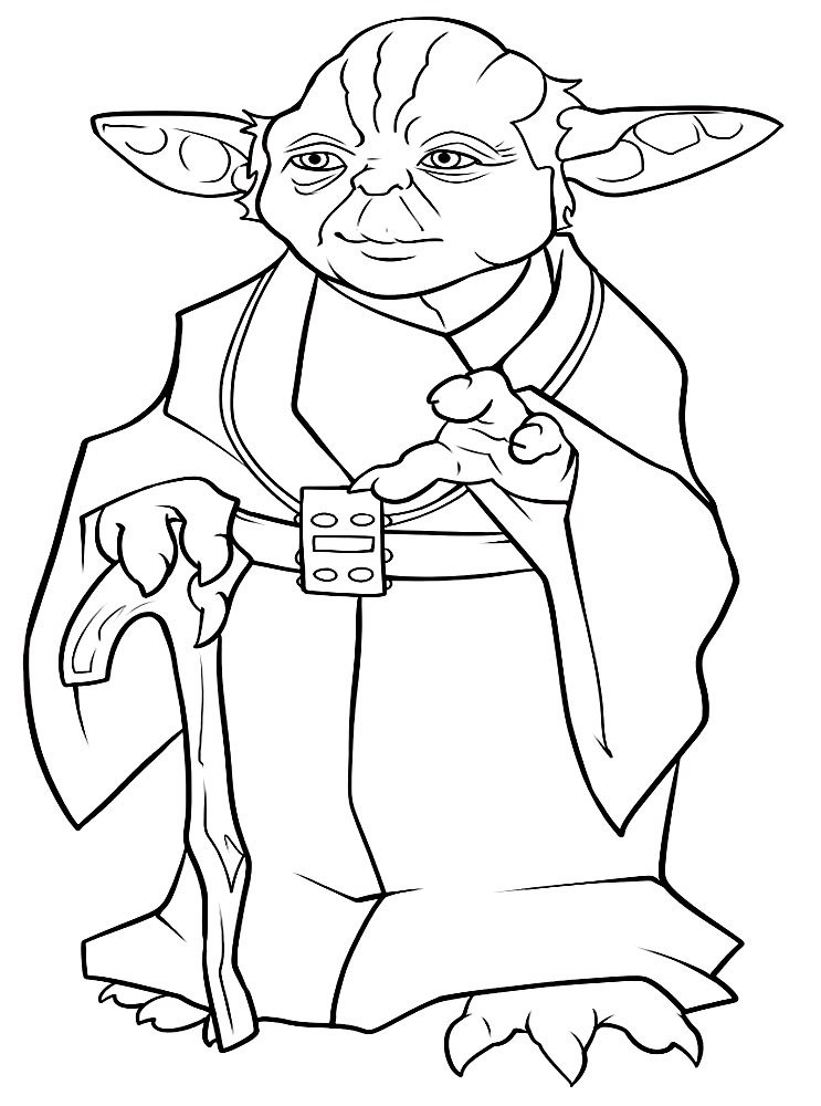 Kolorowanka Star Wars Mistrz Yoda, malowanka do druku