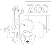 ZOO kolorowanka dla dzieci ze zwierzętami