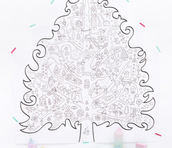 Świąteczna choinka – kolorowanka gigant do wydrukowania
