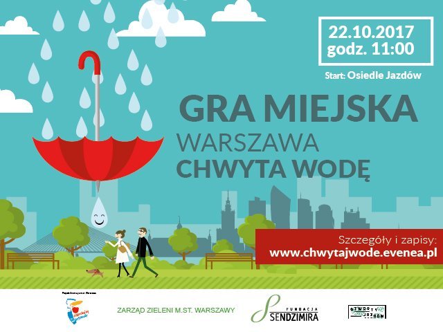 gra miejska Warszawa chwyta wode