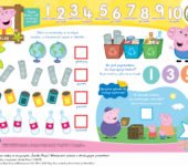 Świnka Peppa uczy liczyć, zabawa do druku dla dzieci