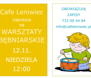 Warsztaty bębniarskie dla dzieci w Cafe Leniwiec