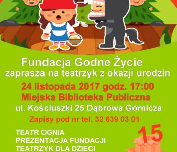 15. urodziny Fundacji Godne Życie – spektakl dla dzieci!