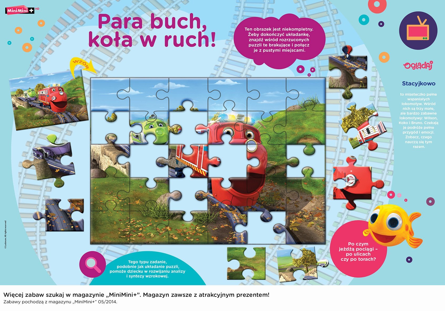 Stacyjkowo znajdź puzzle zabawa dla dzieci