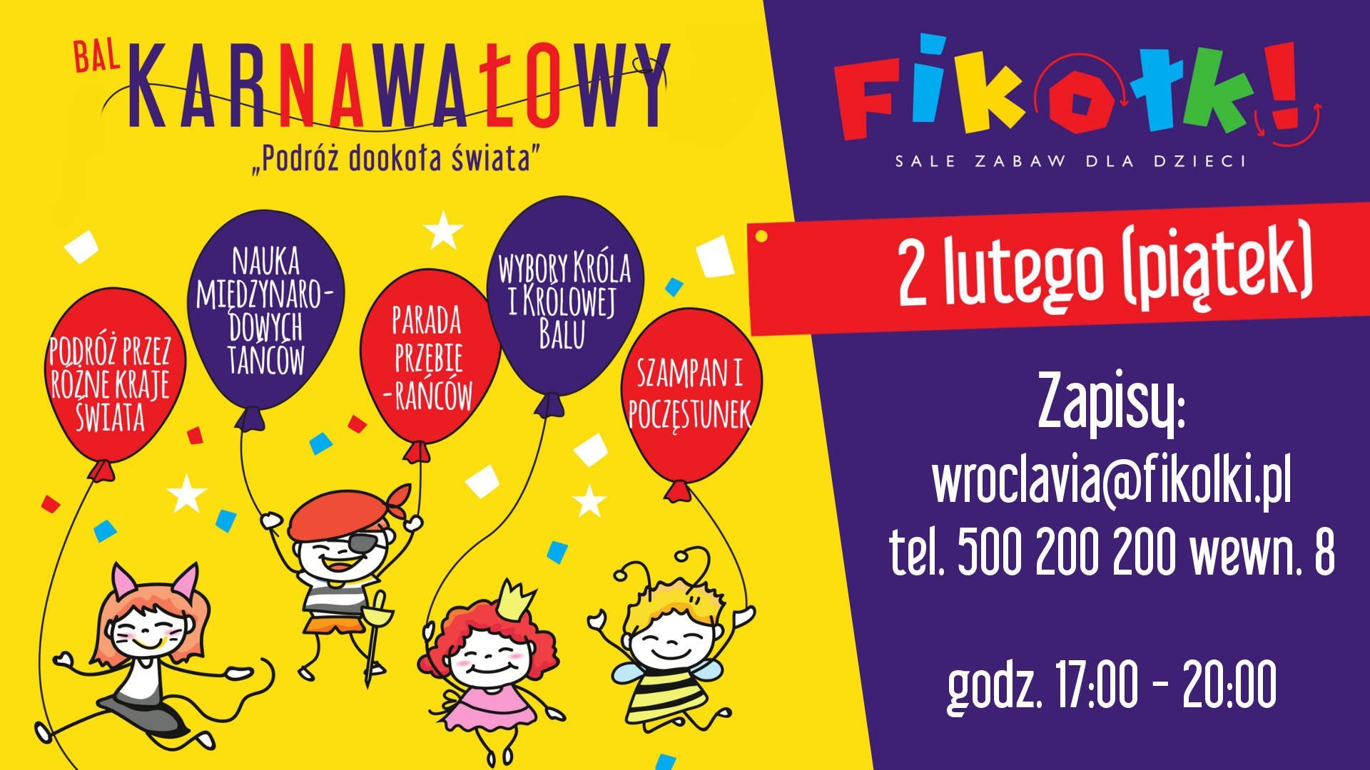 karnawał atrakcje dla dzieci bal dla dzieci Warszawa 2018