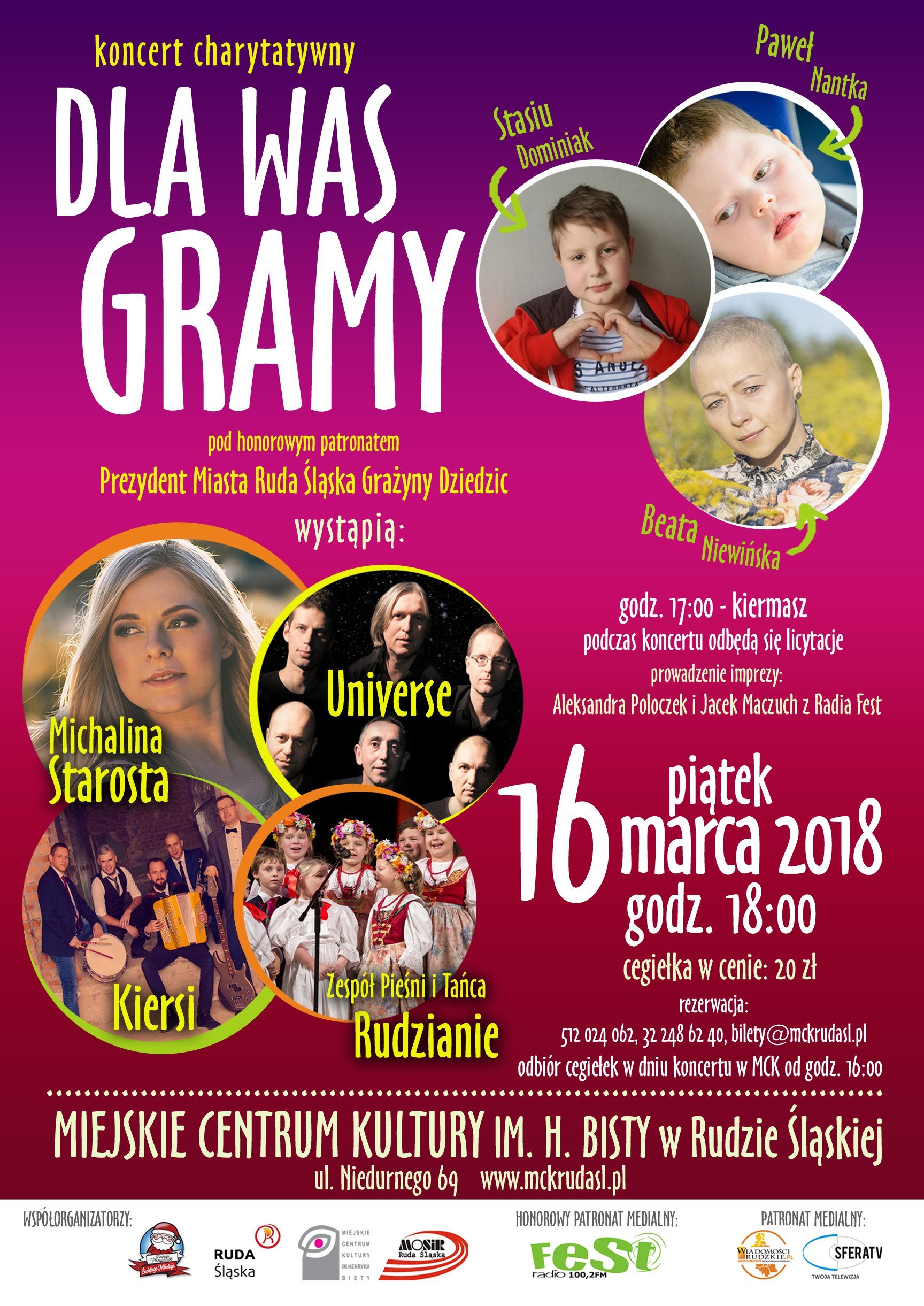 Koncert Charytatywny Dla Was gramy w MCK - Ruda Śląska