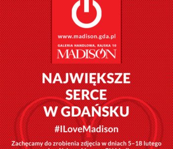 Największe walentynkowe serce w Gdańsku przed Galerią Madison