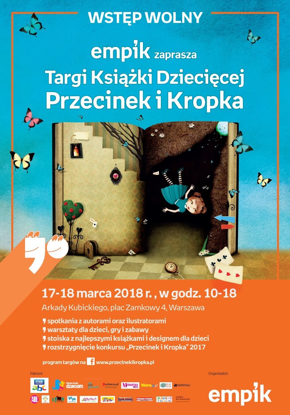Targi Książki Dziecięcej Przecinek i Kropka 2018_plakat