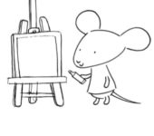 myszka w paski kolorowanka dla dzieci do druku