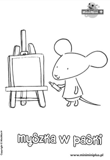 myszka w paski kolorowanka dla dzieci do druku