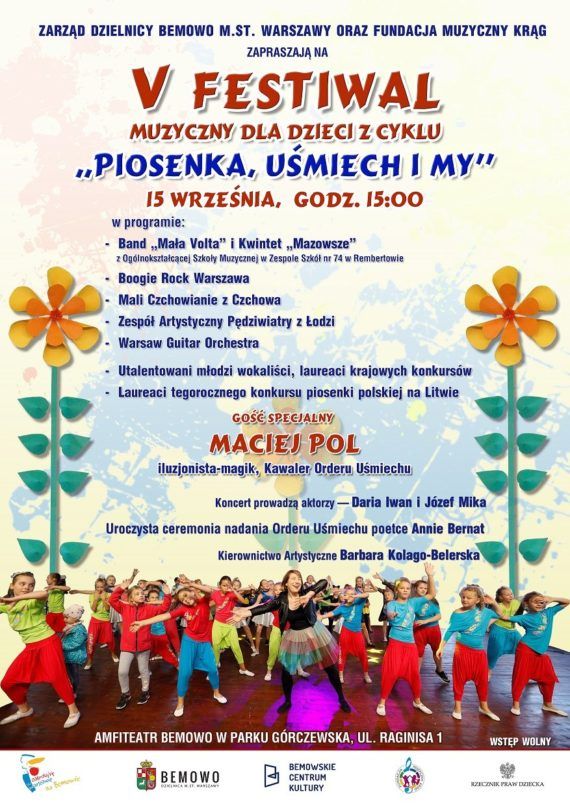Uśmiech Tekst Piosenki Dla Dzieci V festiwal Piosenka, uśmiech i my. Atrakcje dla dzieci w Warszawie 2018