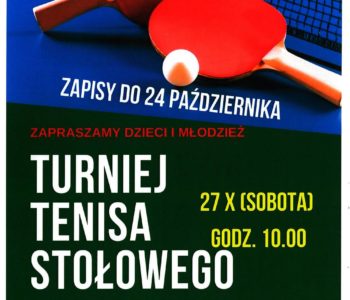 Turniej tenisa stołowego dla dzieci i młodzieży