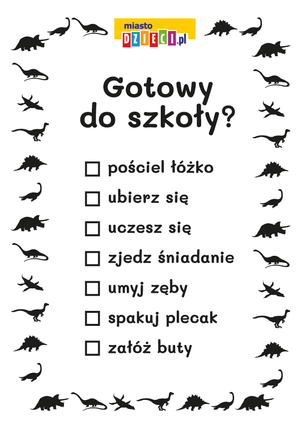 lista zadań dla dziecka kolorowanka do druku dla dzieci MiastoDzieci.pl