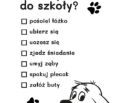 Lista zadań z Cliffordem do pokolorowania - kolorowanka do druku dla dzieci MiastoDzieci.pl
