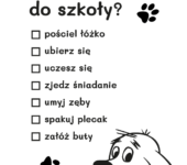 Lista zadań z Cliffordem kolorowanka do druku dla dzieci MiastoDzieci.pl