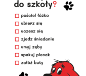 lista czynności z cliffordem szablon do druku dla dzieci MiastoDzieci.pl