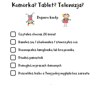 lista czynności dla dziecka szablon do druku dla dzieci MiastoDzieci.pl