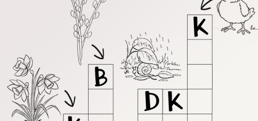 prosta wiosenna krzyżówka dla dzieci