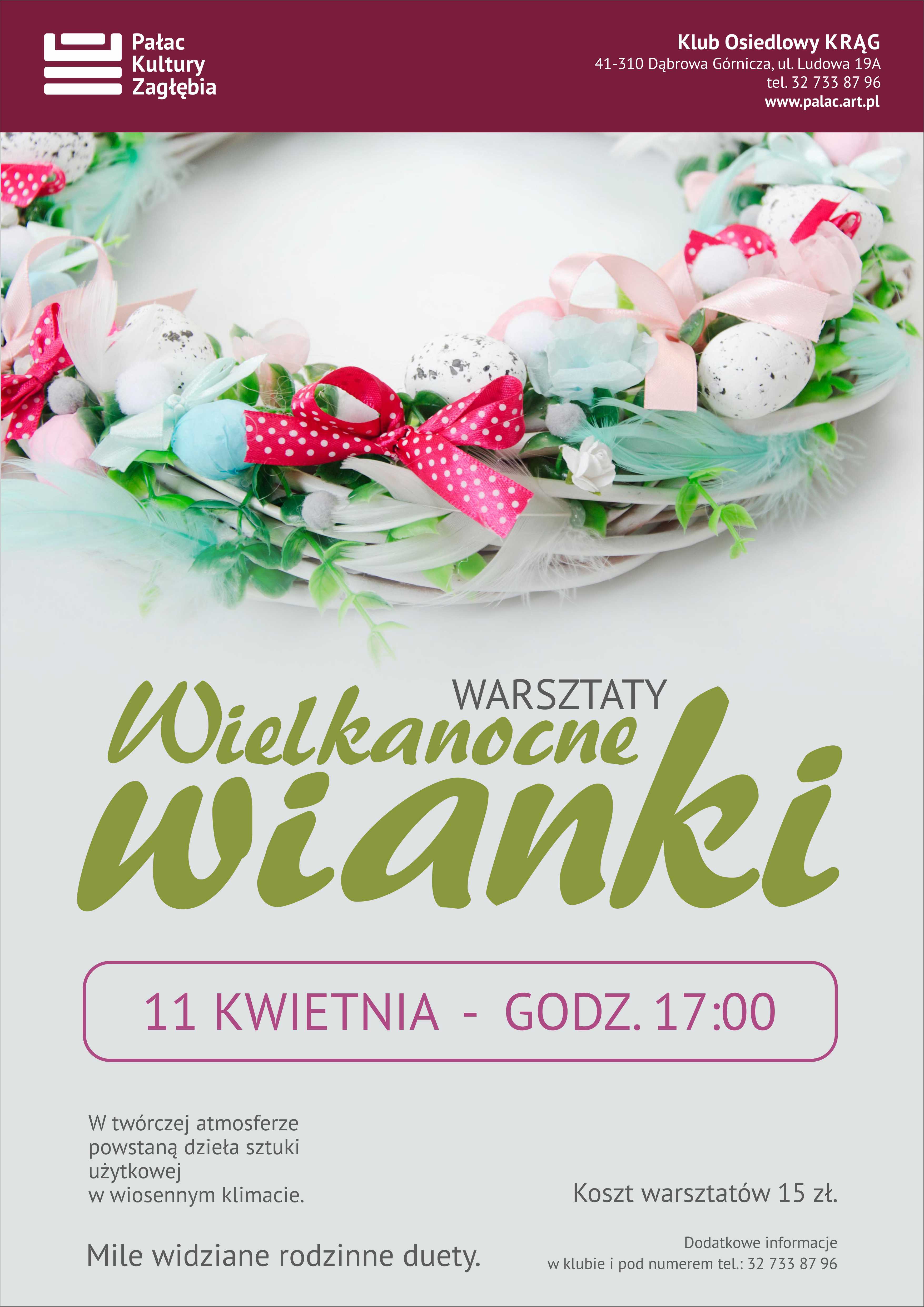 Wielkanocny wianek - warsztaty. Dąbrowa Górnicza