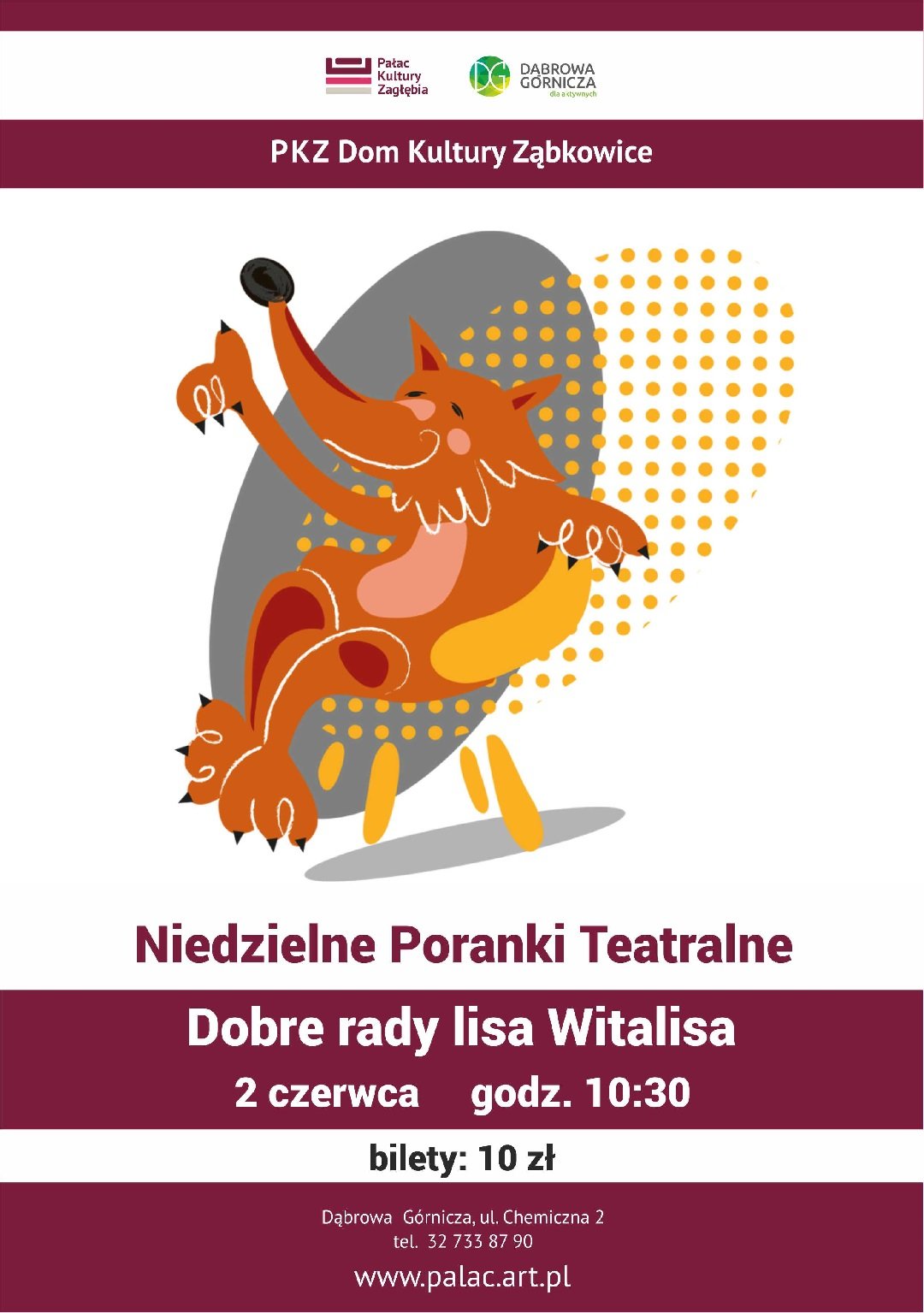 Niedzielny Poranek Teatralny - Dobre rady lisa Witalisa. Dąbrowa Górnicza