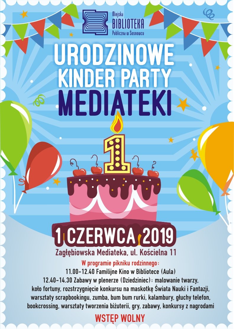 Urodzinowe kinder party Mediateki w Sosnowcu