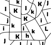 litera K - ukryte litery do nauki czytania kolorowanki i szablony do druku dla dzieci MiastoDzieci.pl