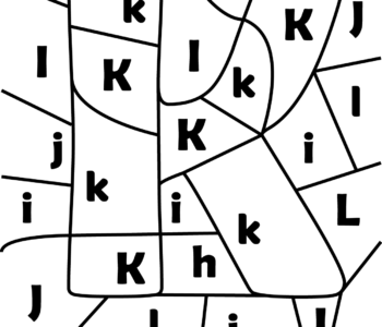litera K - ukryte litery do nauki czytania kolorowanki i szablony do druku dla dzieci MiastoDzieci.pl