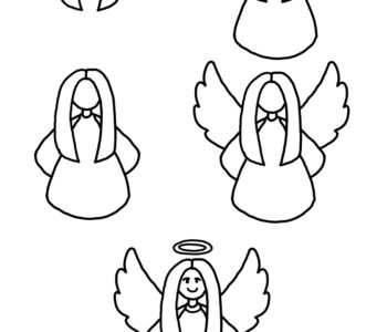 Jak narysować anioła szablony do rysowania do druku dla dzieci