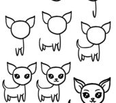 Jak narysować psa chihuahua szablony rysowania do druku dla dzieci