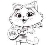 Kotek z gitarą