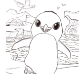 mały pingwinek - kolorowanka