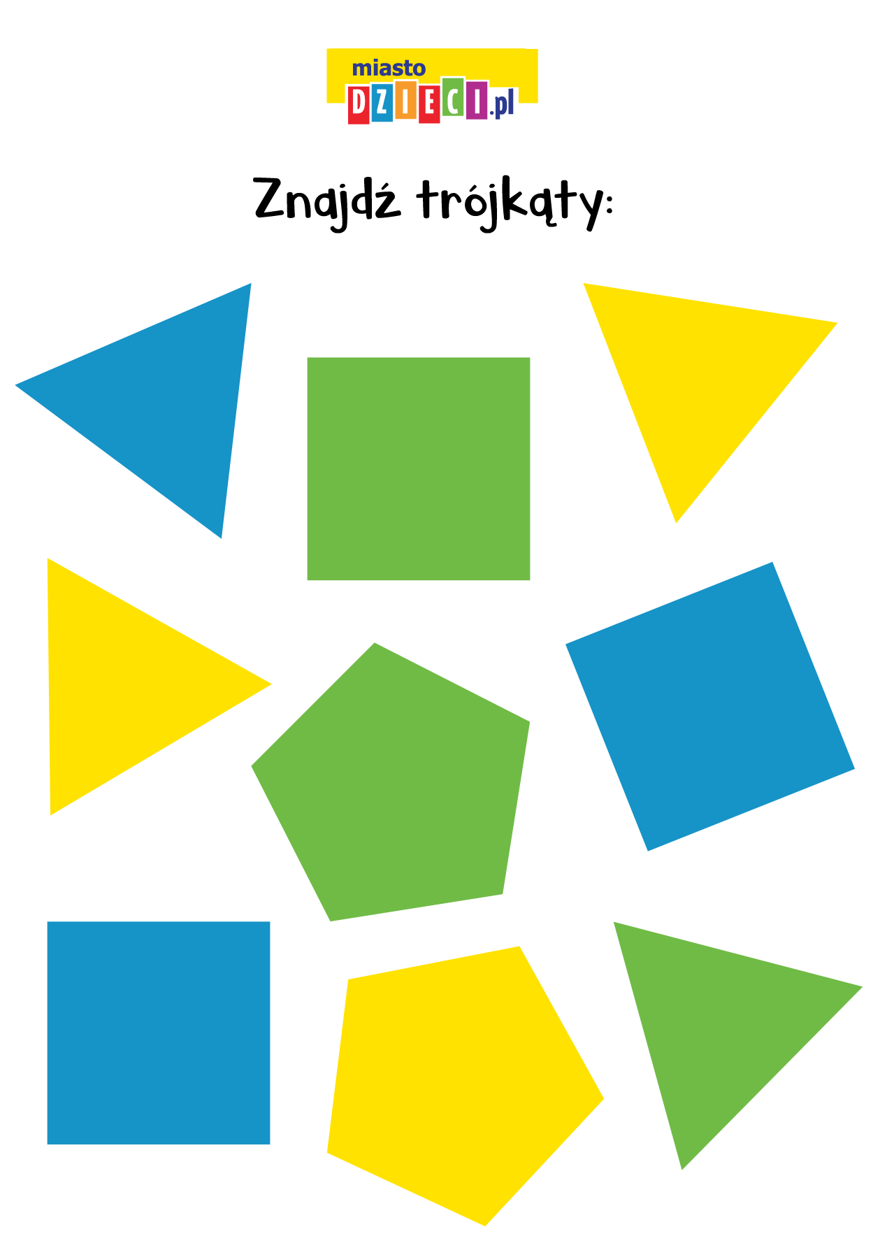Zagadki matematyczne dla dzieci figury geometryczne trójkąty