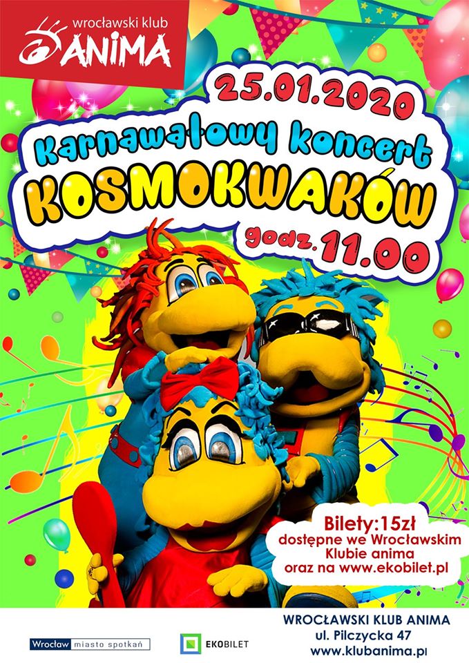 Karnawałowy Koncert Kosmokwaków we Wrocławskim Klubie Anima