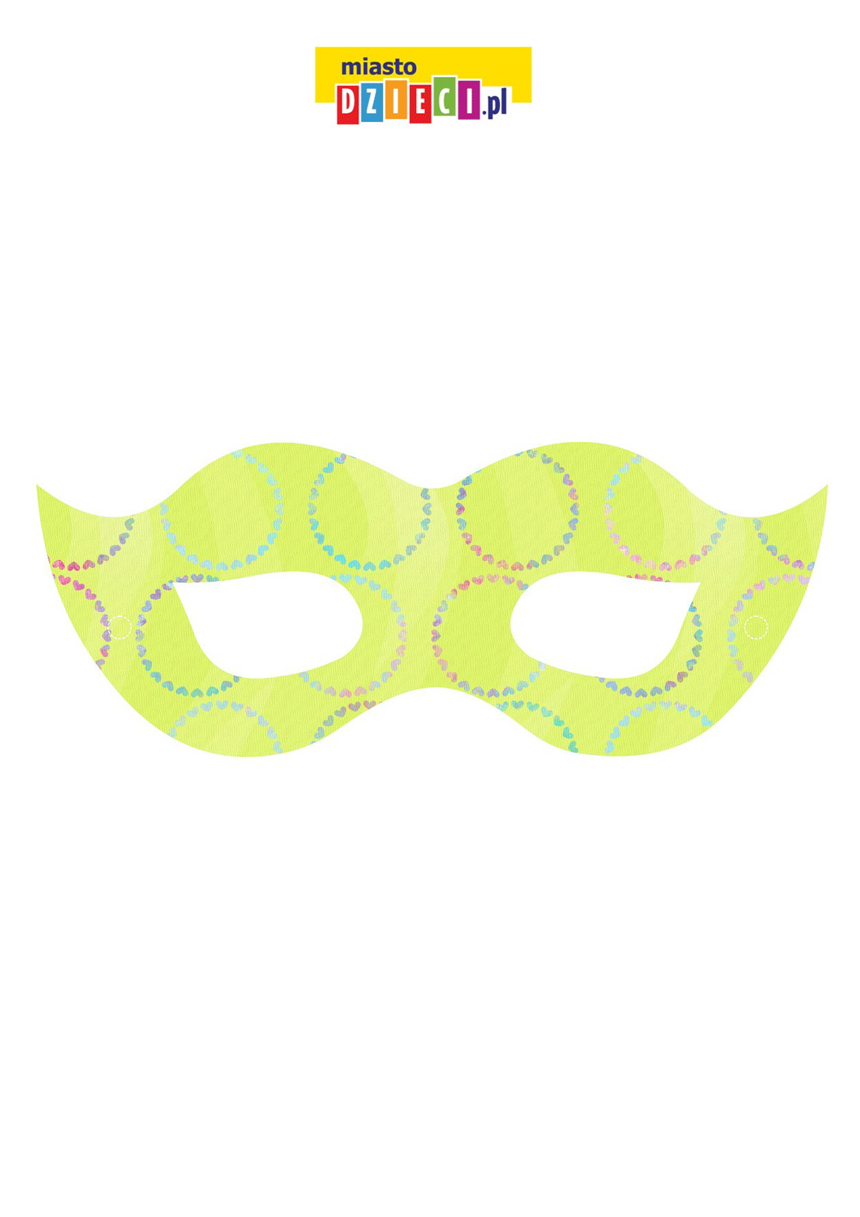 Karnawałowa maska dla dzieci do drukowania