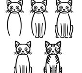 Jak narysować kota siedzącego szablony rysowania dla dzieci